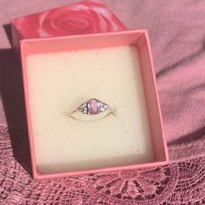 Genuine pink sapphire sterling silver .60 carot